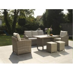 DE Retsehcniw Outdoor Set with Lavastone Table + Cushion